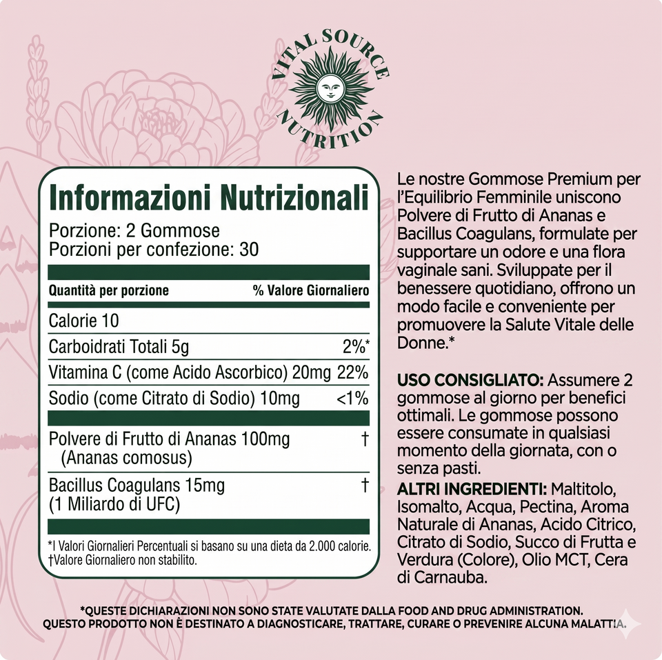 Gommose Premium per l'Equilibrio Intimo Femminile - Vital Source